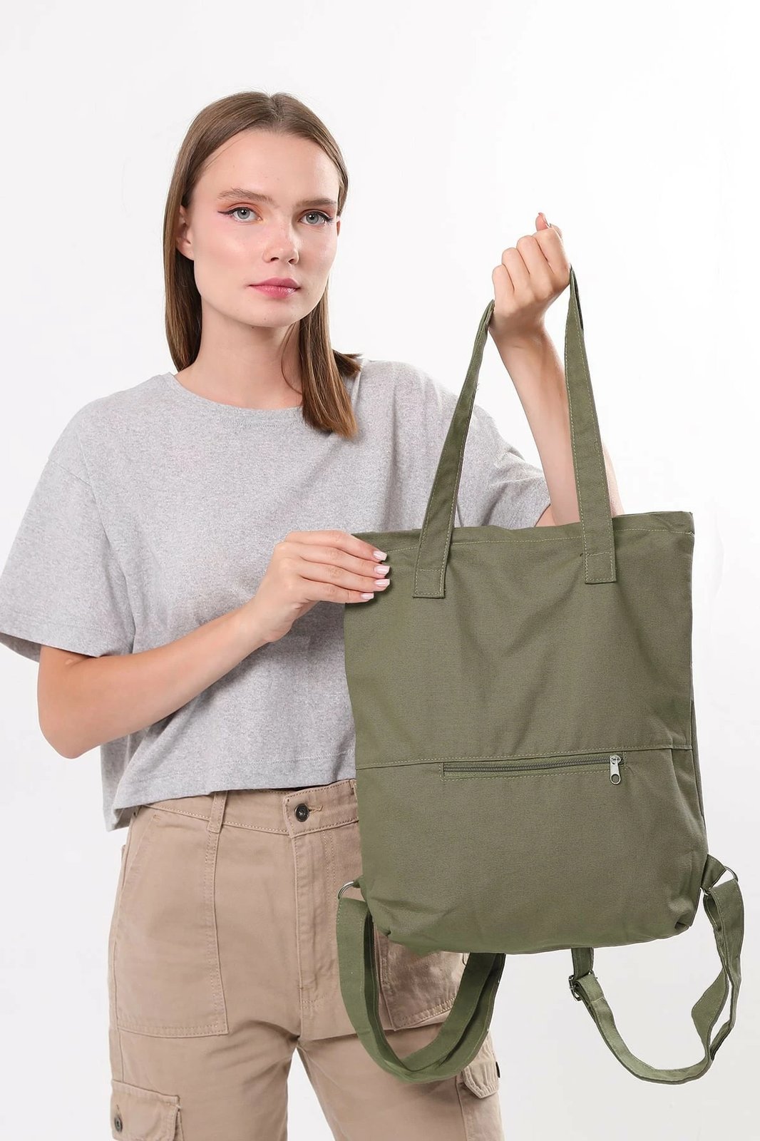 Çantë tote ngjyrë e gjelbër e errët, Zoozie Bags, 2101