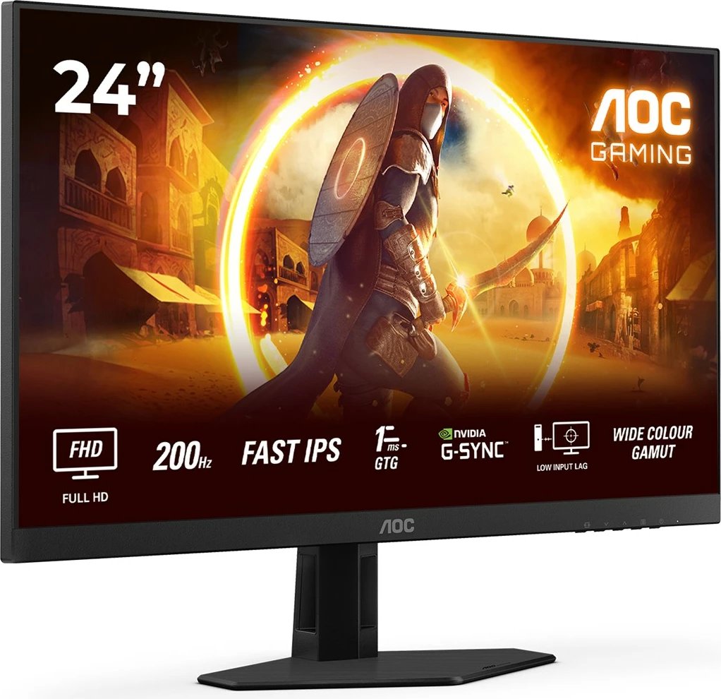 Monitor gaming AOC 24G4HRE, 23.8", Full HD, LED, i zi/kuq