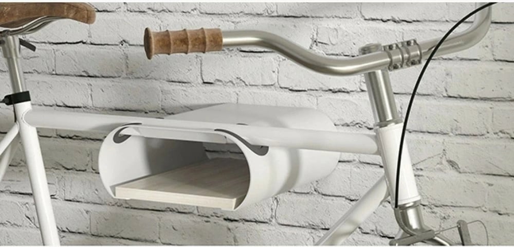 Mbajtës biçiklete për mur Maclean MC-466 me raft, e bardhë