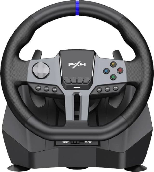 Timon gaming PXN V9 Gen2 me pedale dhe marsh, për PC/PS3/PS4/XBOX/SWITCH, i zi