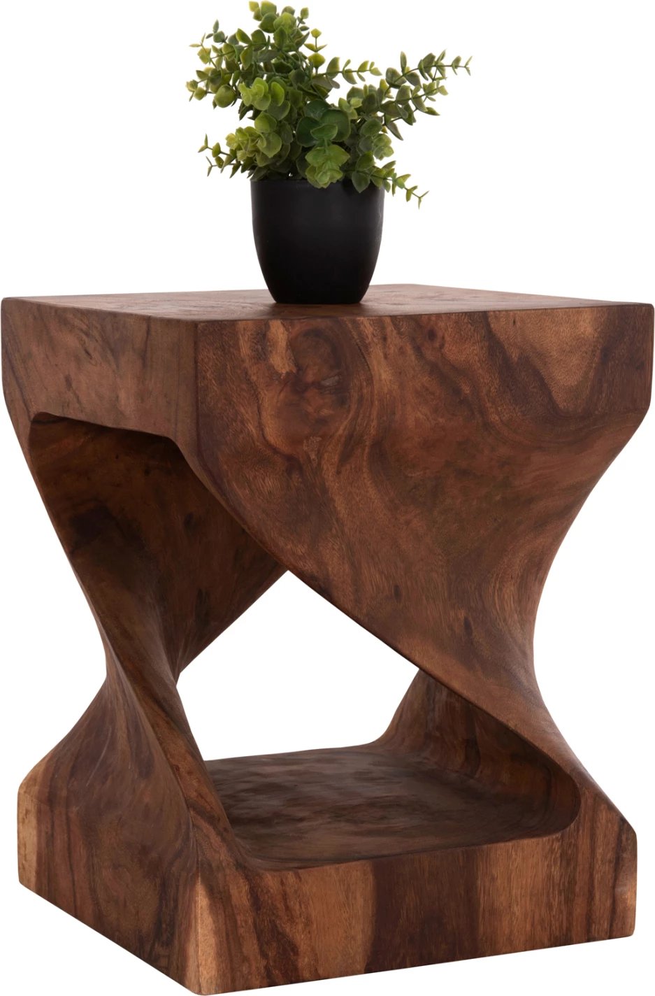 Karrige për bar GEBO, dru suar, ngjyrë natyrale e errët, katrore, 35x35x45cm