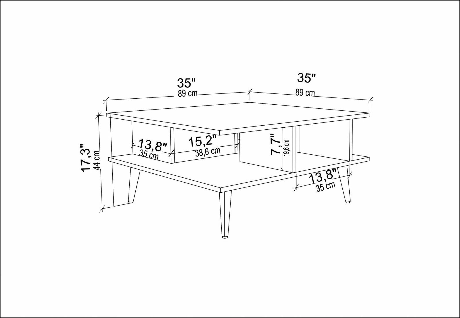 Tavolinë kafeje Skye Decor, Akya, e bardhë