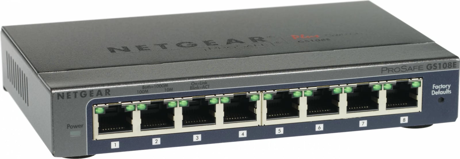 Switch NETGEAR GS108E, Managed, Gigabit Ethernet (10/100/1000), Full duplex