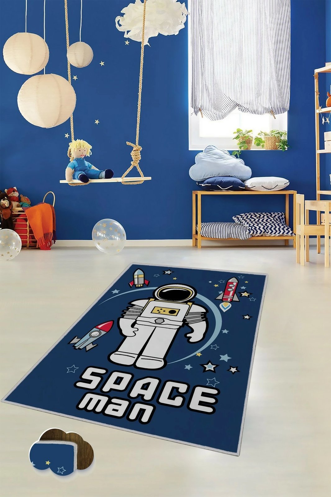 Qilim për korridor, shumëngjyrësh, dizajn astronauti, 80x200cm, Conceptum Hypnose, KHMFESTO0021KEÇE