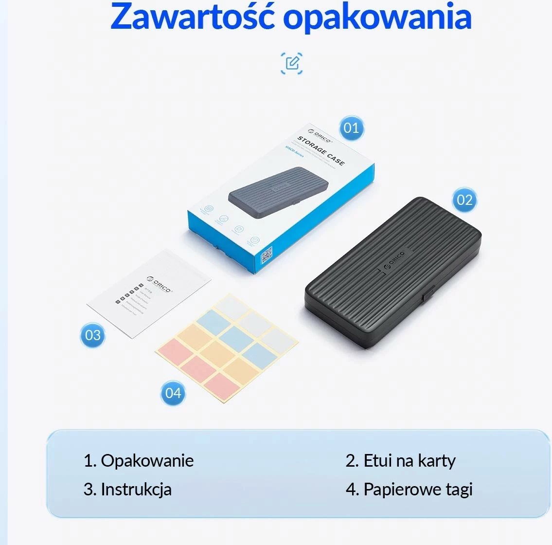 Mbështjellës Orico, 12*SD, 6*CF, zi-blu