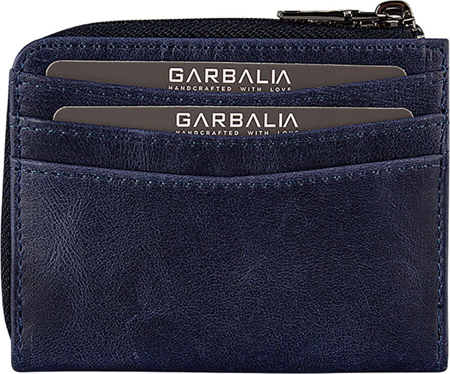 Portofol unisex, lëkurë origjinale, ngjyrë kaltër e errët, Zoozie Bags, Figo