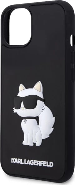 Mbështjellës Karl Lagerfeld KLHCP14S3DRKHNK për iPhone 14 6.1", i zi, 3D Rubber Choupette
