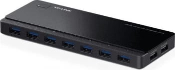 Hub USB, TP-Link UH720, 7 porta USB 3.0 me 2 porta karikimi, i alimentuar, i zi