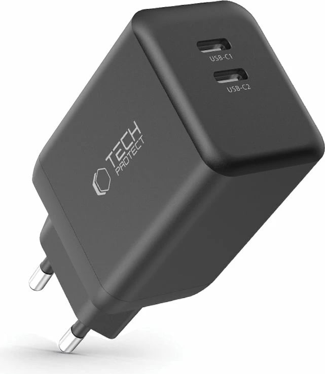 Karikues muri Tech-Protect NC45W-GAN me 2 porta USB-C, 45W, i zi