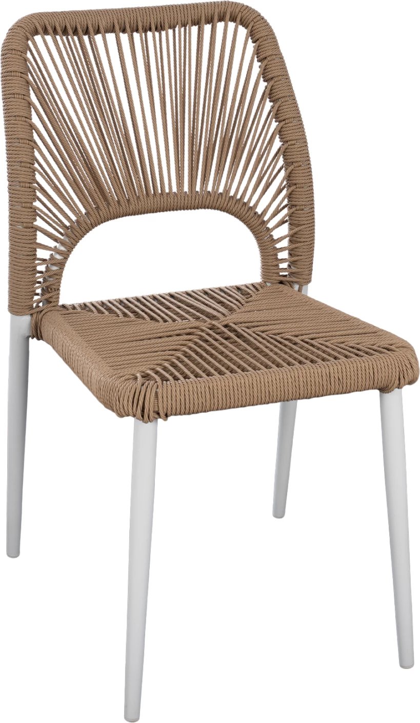 Karrige alumini e bardhë me litar PE bezhë FH5770.01 45x63x82 cm