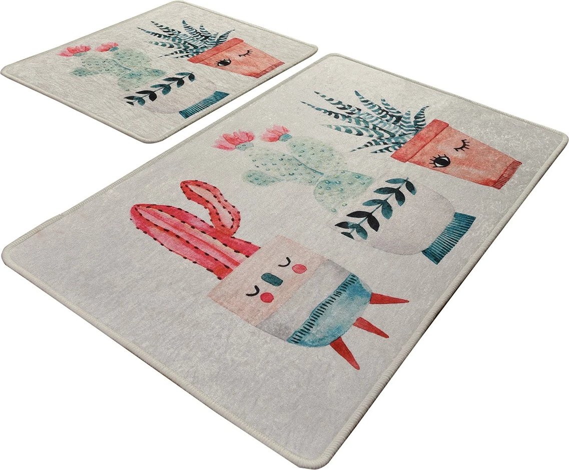 Set dy pjesësh tapeta banjoje Mijölnir, Happy Cactus