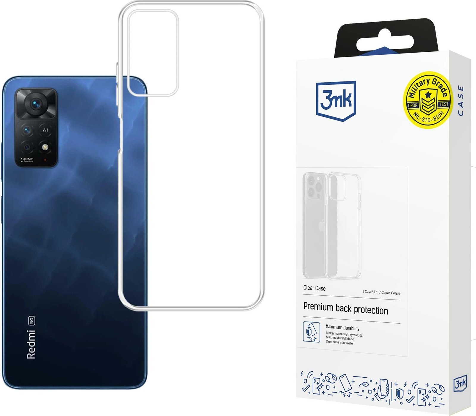 Mbështjellës 3mk Clear Case për Xiaomi Redmi Note 11 Pro, Transparent