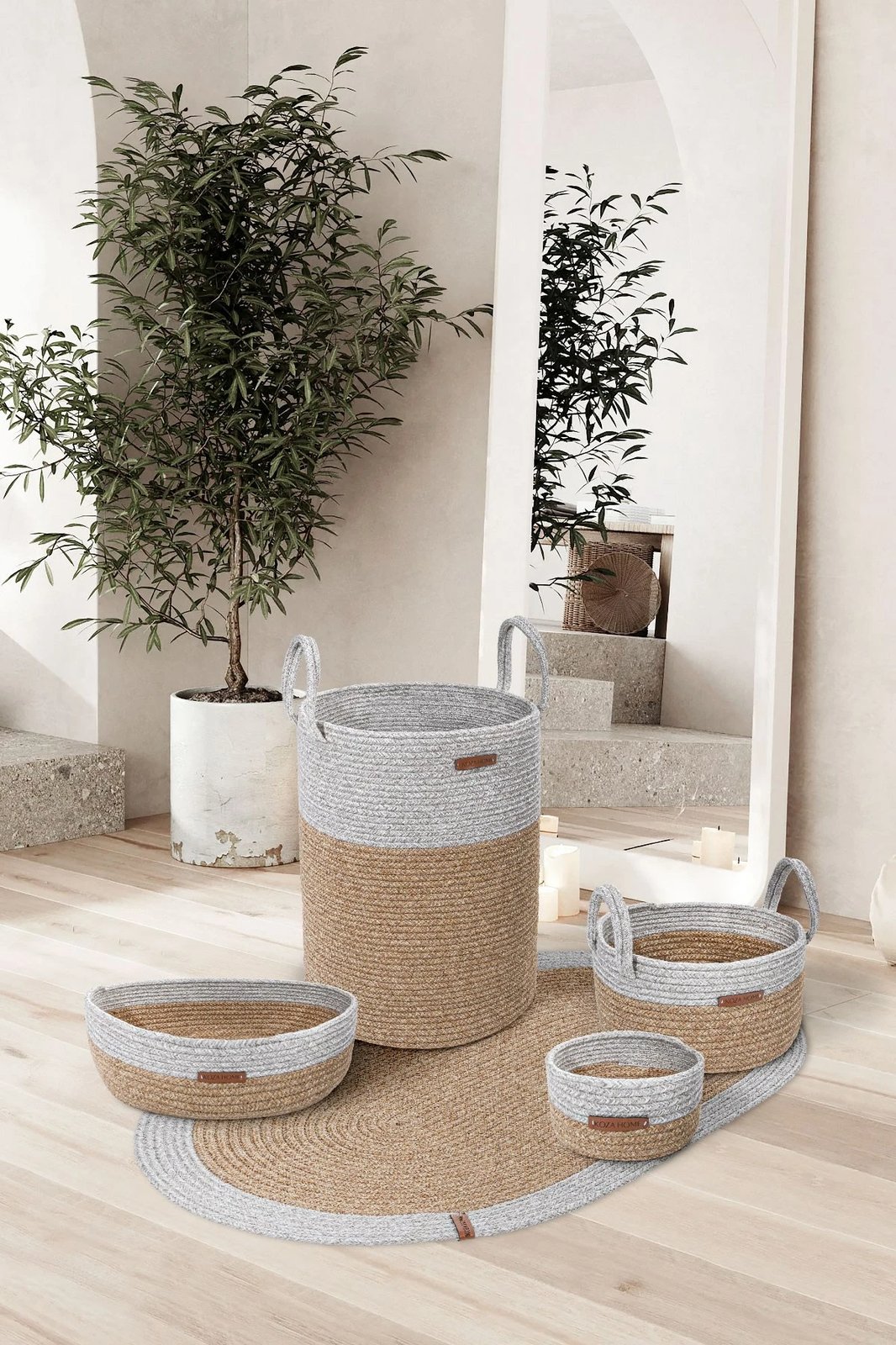 Kuti dekorative, ngjyrë gri, Evila Originals, 15x50cm