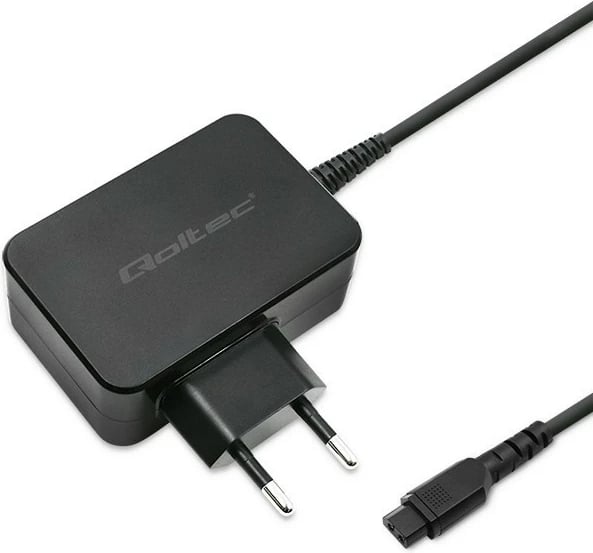Adapter universal energjie Qoltec 52414, 65W, 10 konektorë, i zi