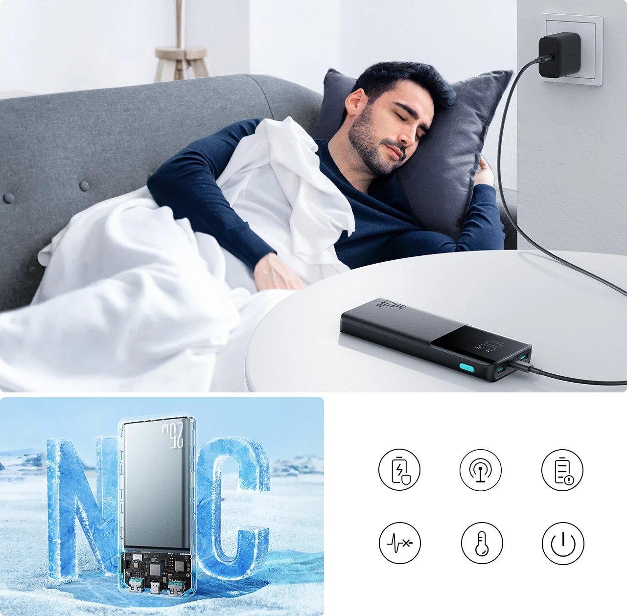 Powerbank Joyroom JR-PBF20, 10000mAh, 25W, me ekran, e zezë