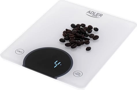 Peshore kuzhine, Adler AD 3173, 10kg, ekran LED, platformë xham i temperuar, e bardhë