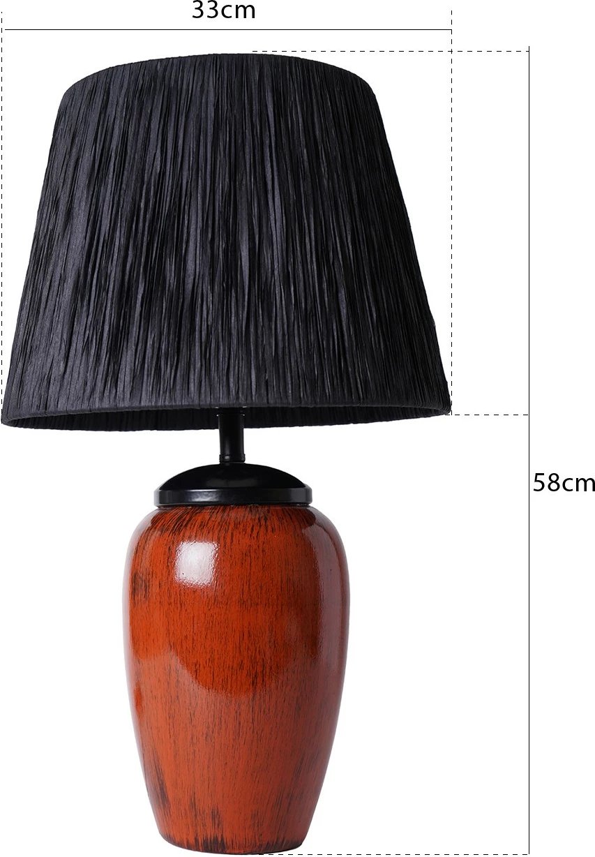 Llambë tavoline Opviq, qeramike, e kuqe dhe kafe, YL518