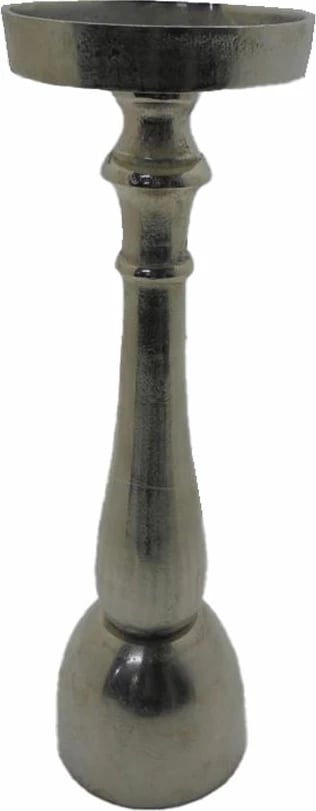 Mbajtës qiriri LUXOR, alumin, ngjyrë argjendi-nikel, 14x14x44 cm