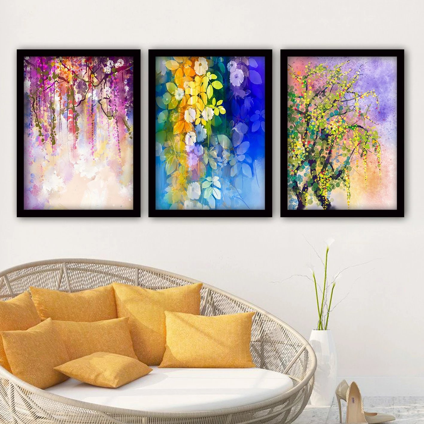 Pikturë dekorative me kornizë, 3 pjesë, Wallity, 3SC181