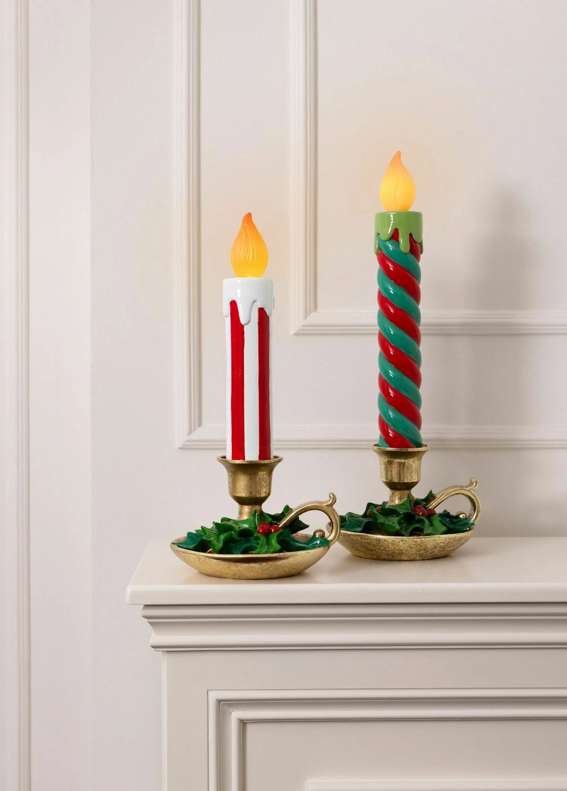 Objekt dekorativ qeramike me dritë LED, ngjyrë e kuqe dhe e bardhë, Evila Originals, SUS0222, 18x17x45cm