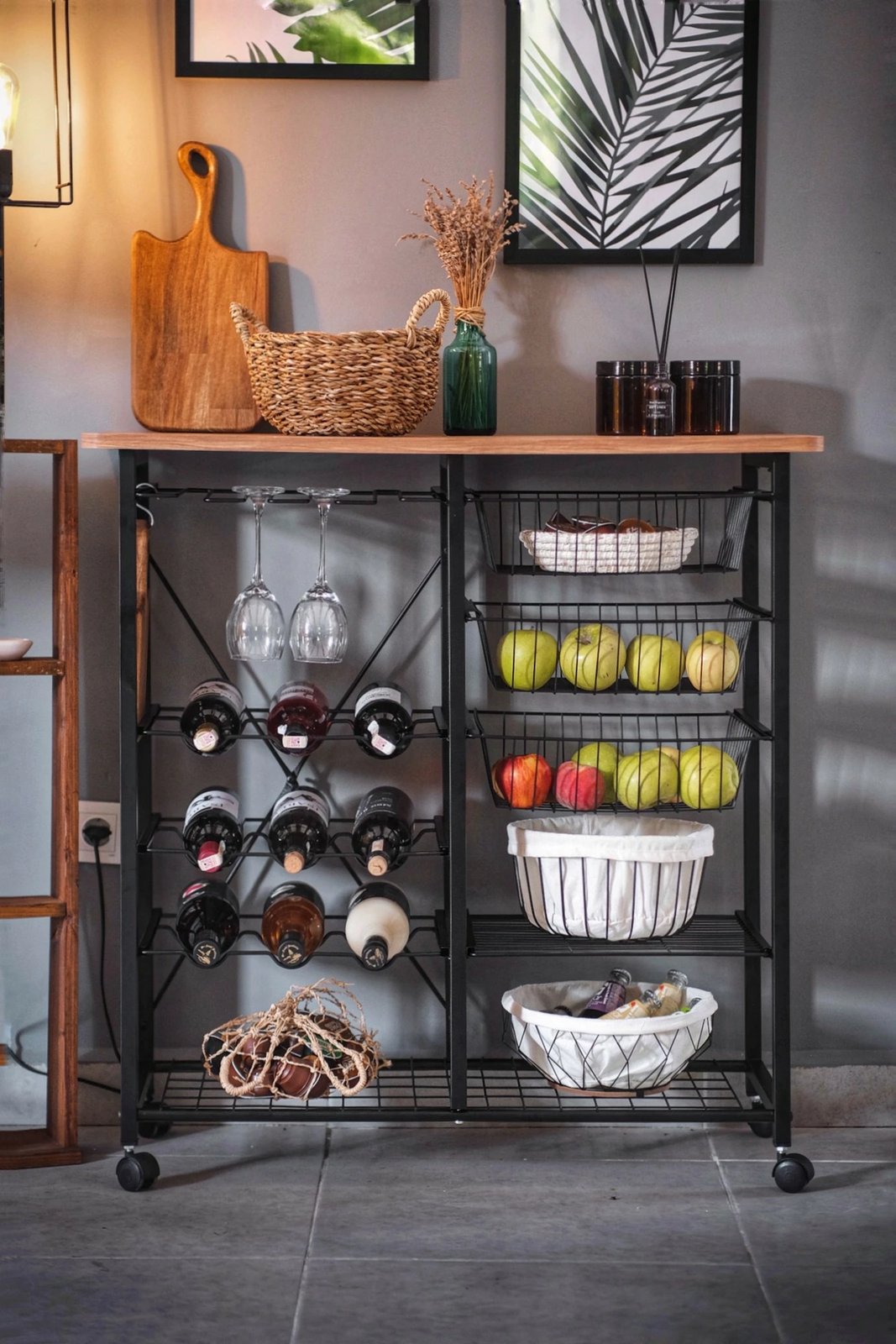 Tavolinë për bar Hanah Home, Laney, ngjyrë Atlantic Pine dhe e zezë