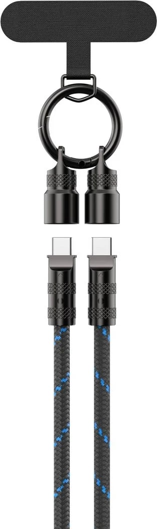 Kabllo karikimi USB C në USB C Havit CB6340, 1.2m, e zezë/blu