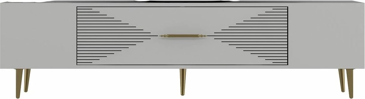 Komodë TV Skye Decor, Dekol1, e bardhë, e artë