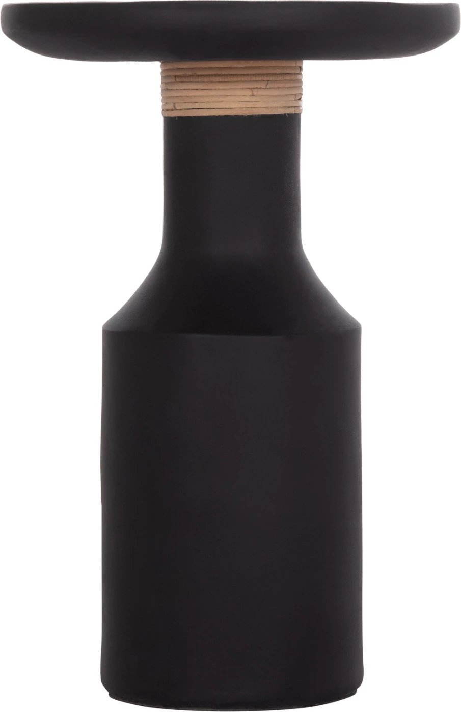 Tavolinë anësore TRED(T), fibër-cement, e zezë, ratan natyral, FH18169.01, 40x61cm