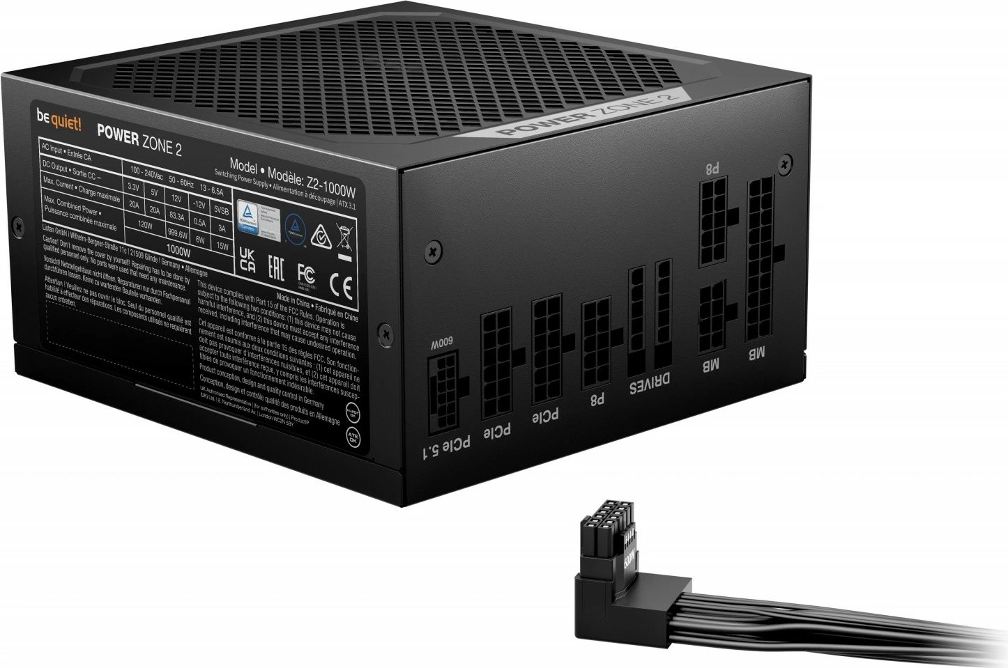Kasë furnizimi be quiet! Power Zone 2, 1000W, 80 PLUS Platinum, modulare, e zezë