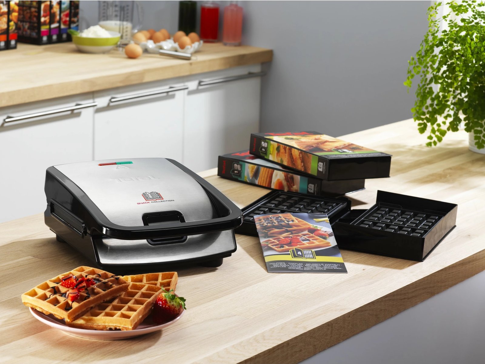 Pajisje sanduiç & vaflla Tefal Snack Collection SW852D, 700W, inox/zezë