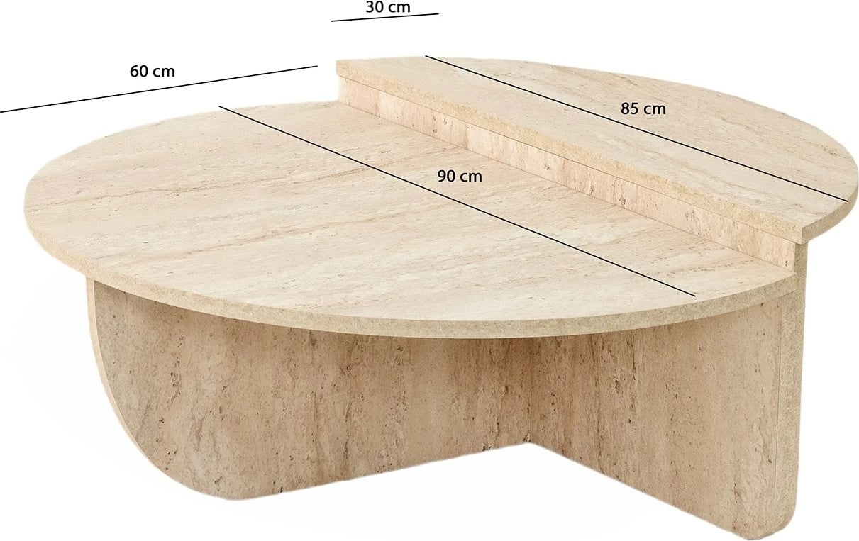 Tavolinë kafeje Hanah Home, Podium, ngjyrë travertine