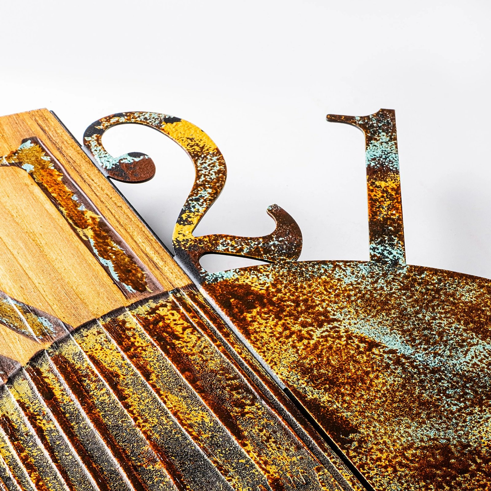 Orë muri dekorative prej druri Wallity, shumëngjyrëshe, 58x58x3 cm