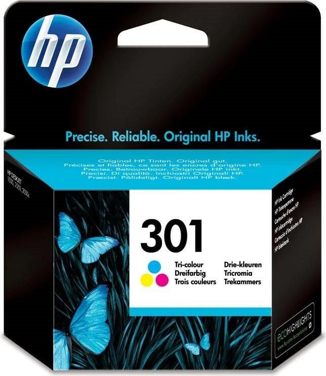 Ngjyrë origjinale HP 301 për printer HP, tri ngjyrëse