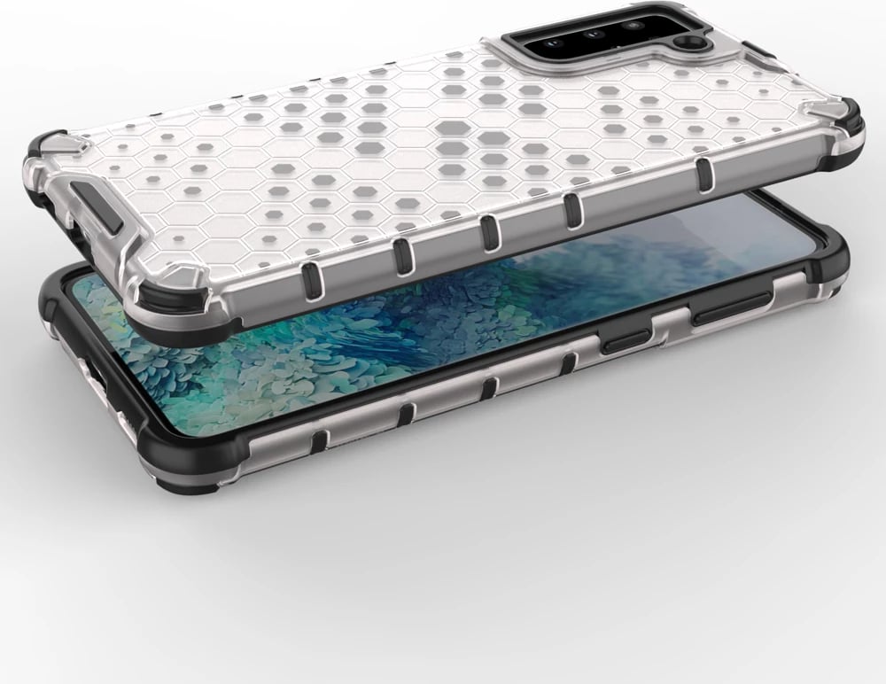 Mbështjellës Hurtel Honeycomb Case për Samsung Galaxy S21+ 5G, i zi