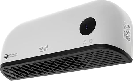 Perde ajri me LED, Adler AD 7751, element qeramik, 1000/2000W, telekomandë dhe programues, e bardhë