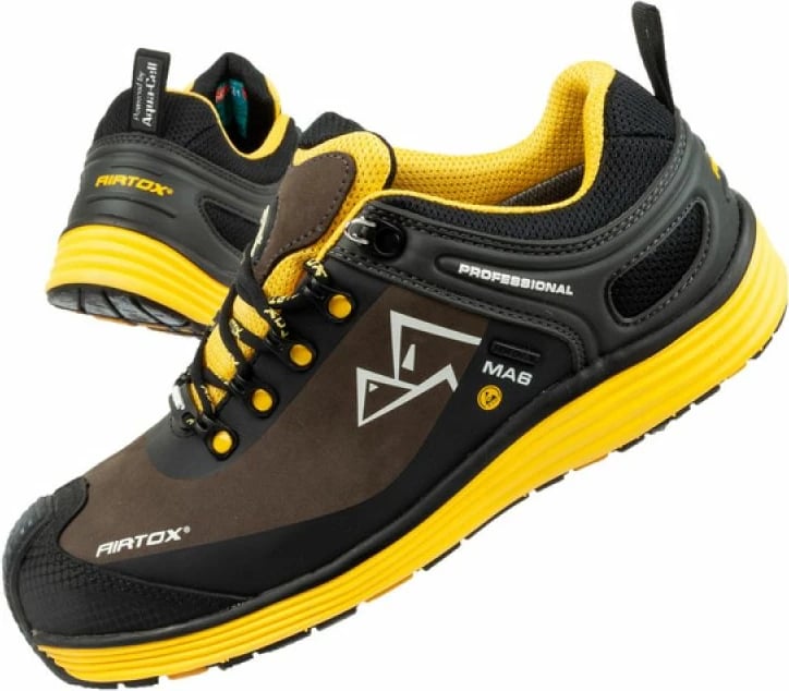 Këpucë pune Airtox S3 Src Esd MA6S3CA për meshkuj e femra, të zeza me të verdhë