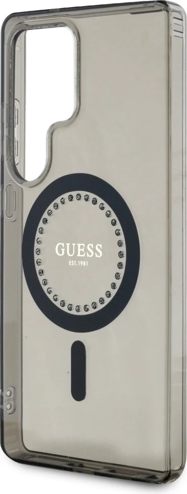 Mbështjellës Guess për Samsung Galaxy S25 Ultra, MagSafe, i zi, me rhinestones
