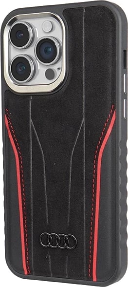 Mbështjellës Audi Genuine Leather me MagSafe për iPhone 14 Pro, zi e kuqe