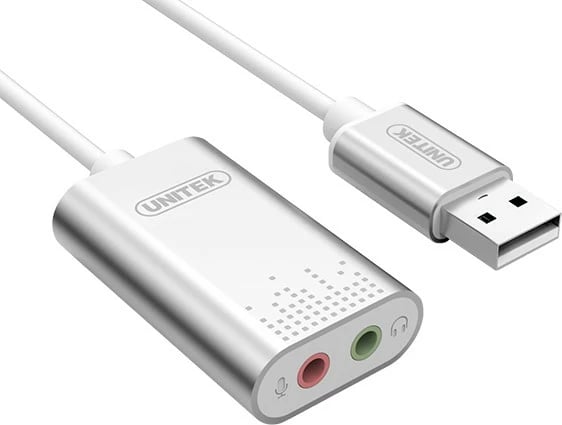 Kartë zanore USB Unitek Y-247A, 2.0 kanale, argjendtë