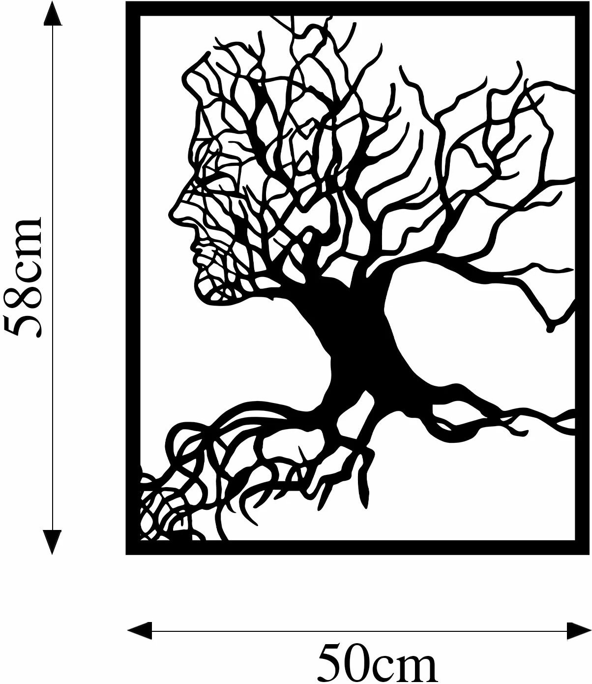 Aksesor dekorativ metalik për mur, Wallity, Tree Man - 262