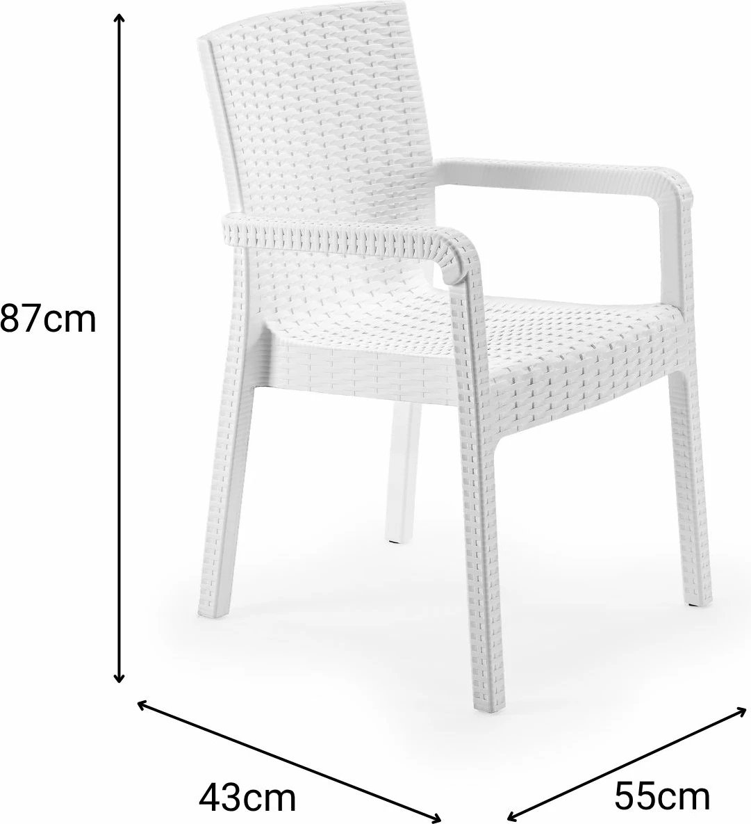 Karrige Skye Decor, ratan Royale, e bardhë