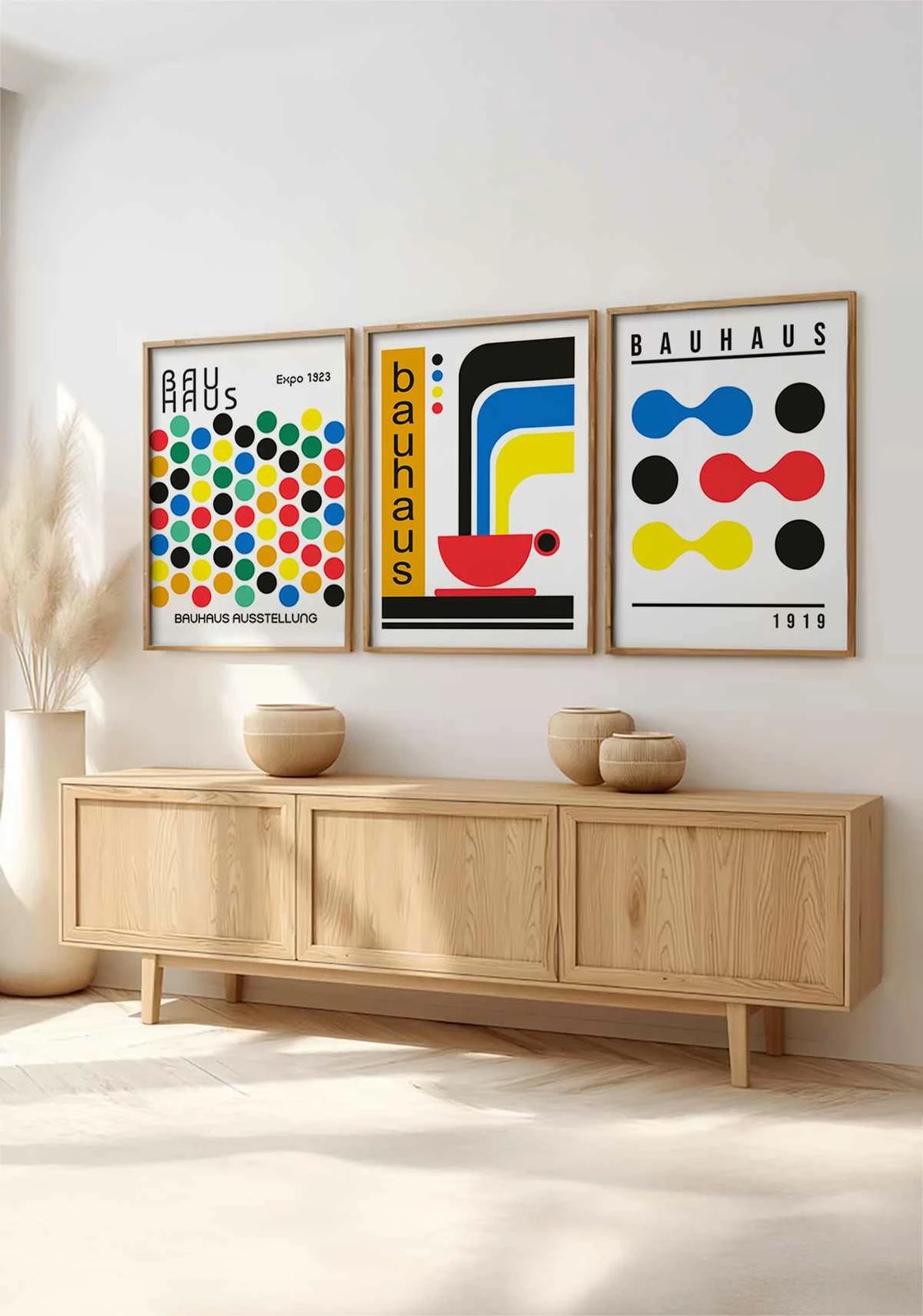 Pikturë dekorative me kornizë, 3 copë, MDF, Wallity, Huhu526, shumëngjyrëshe, 30x40cm