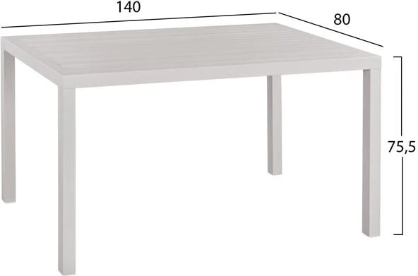 Tavolinë alumini 140x80 e bardhë FH5571.01