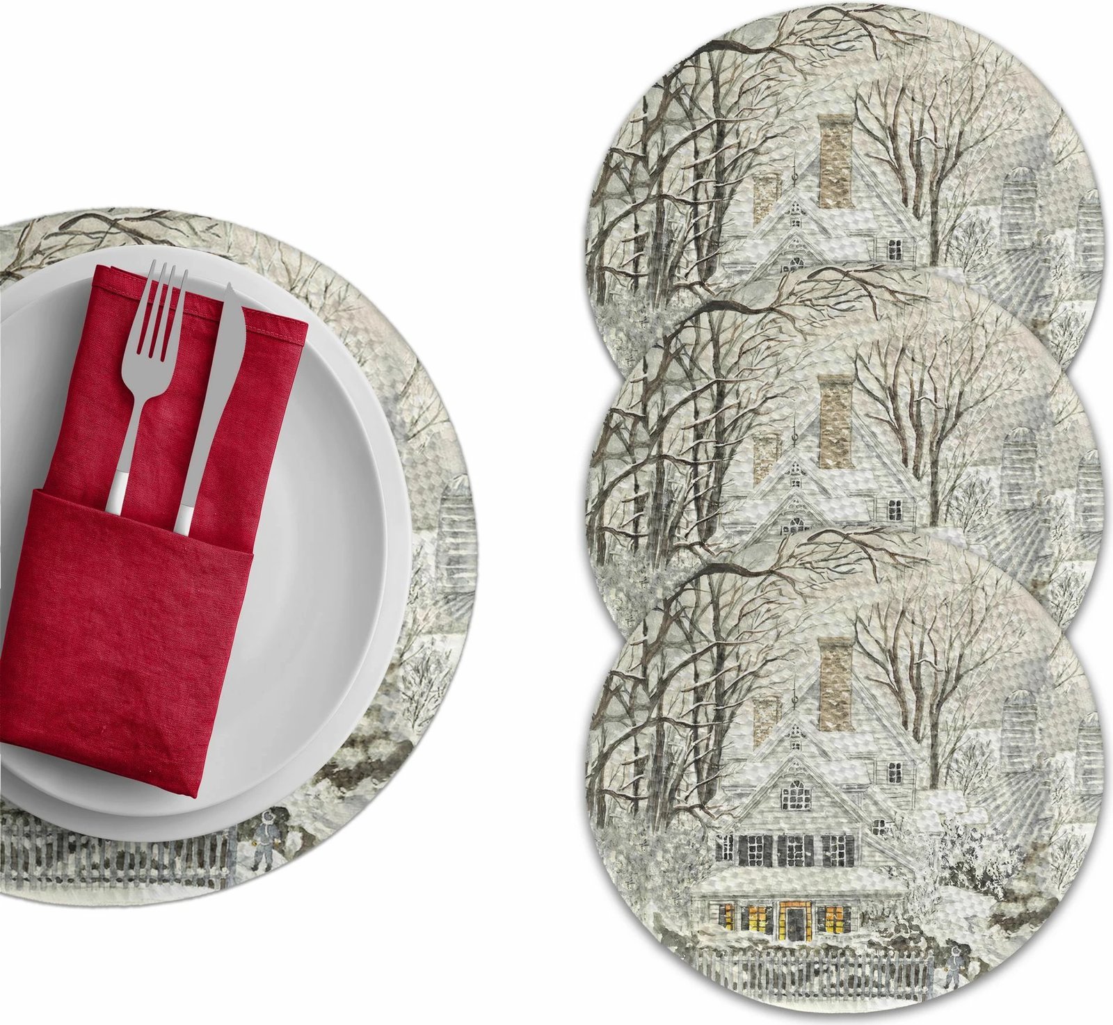 Set nënshtruesish tavoline Hermia Concept, model dimëror, 4 copë, 37cm