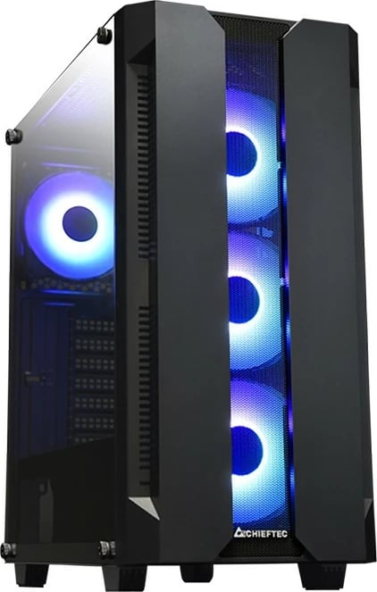 Kasë Chieftec Hunter GS-01B-OP, midi tower, xham i temperuar, RGB, e zezë Kasë Chieftec Hunter GS-01B-OP, midi tower, xham i temperuar, RGB, e zezë