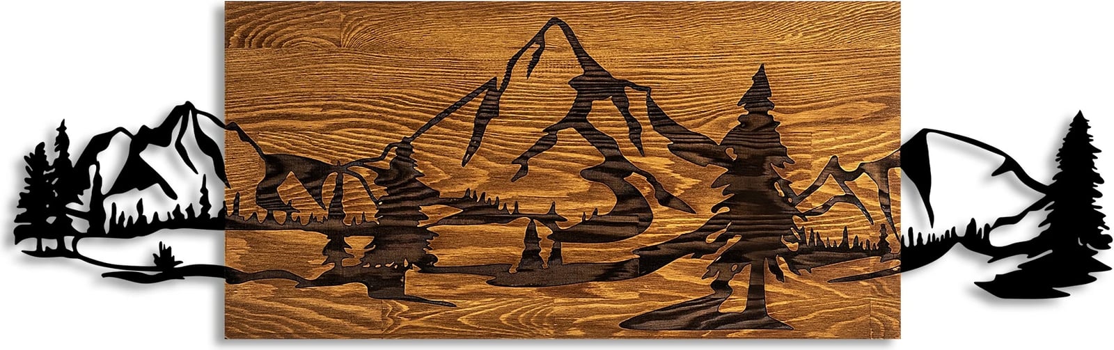 Aksesor dekorativ prej druri për mur, Wallity, pamje malore