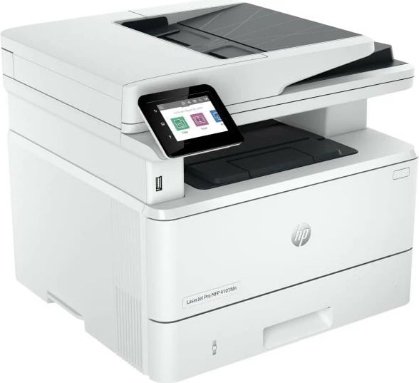 Printer shumëfunksional, HP, LaserJet Pro MFP 4102fdw (2Z624F#B19), laser mono, duplex, Wi‑Fi, Bluetooth, 250 fletë, e bardhë