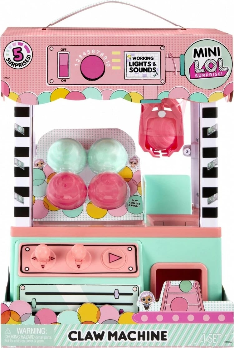 Lodër mini claw machine L.O.L. Surprise, MGA 583974EUC, 5 surpriza, multikolor