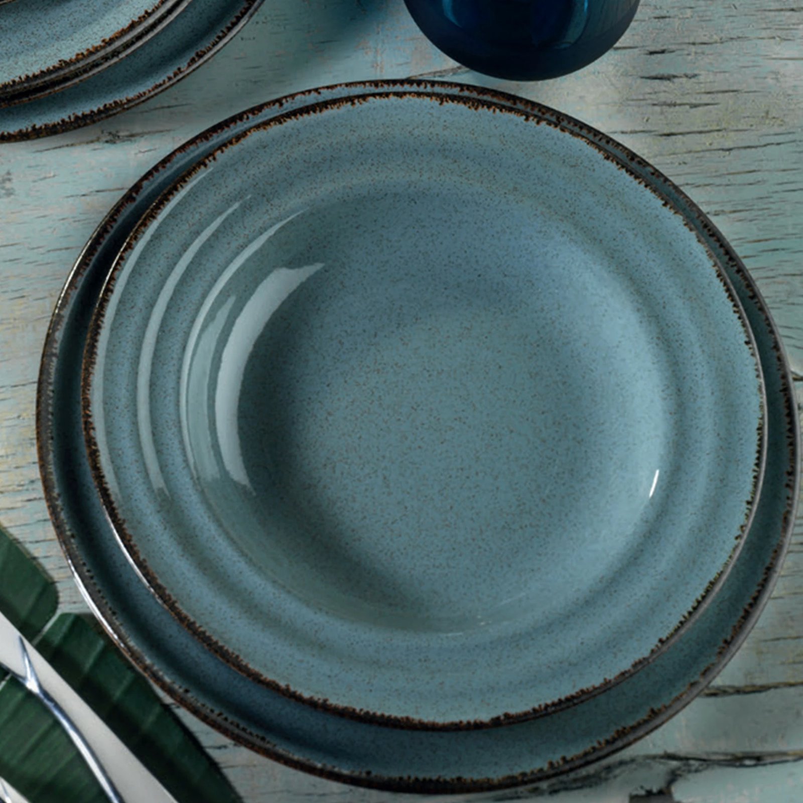 Set enësh për drekë (24 copë), Hermia Concept, TN24Y2730P01, ngjyrë blu