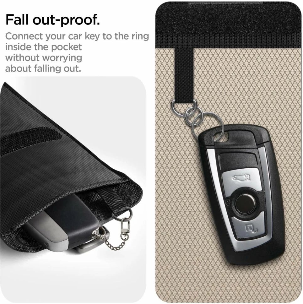 Mbështjellës anti-vjedhje Spigen, 19919-0, për çelësa Keyless RFID, i zi